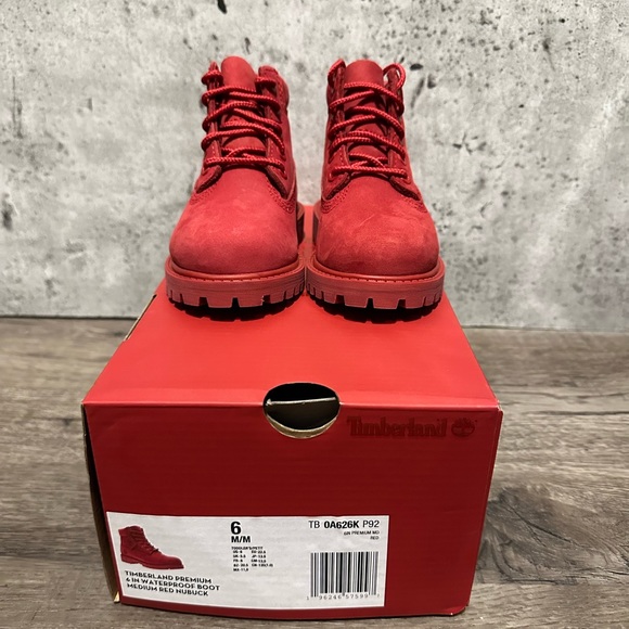 RED TIMBERLAND TODDLER BOOTS - Picture 2 of 4